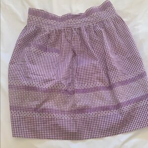 Vintage Embroidered Gingham Apron w/ Pocket